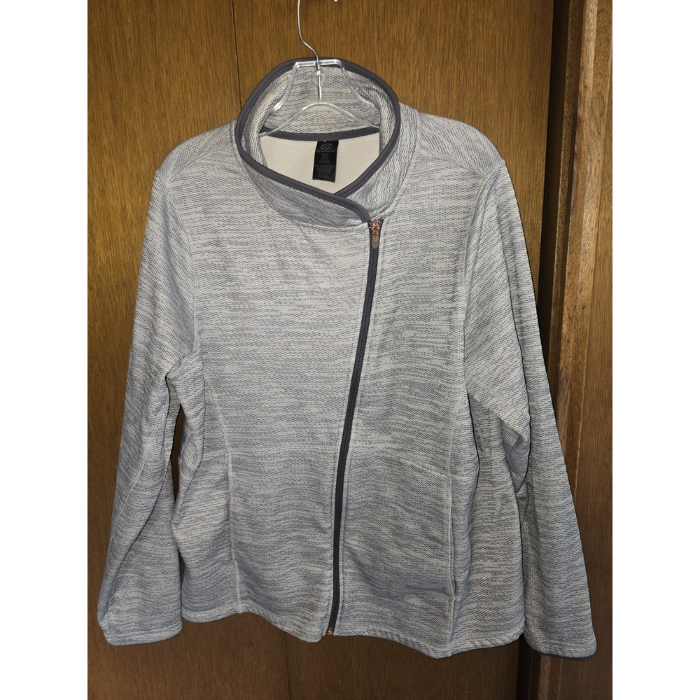 Champion C9 Victory‎ Gray Asymmetrical Zip Up Jacket For Women Size XXL
